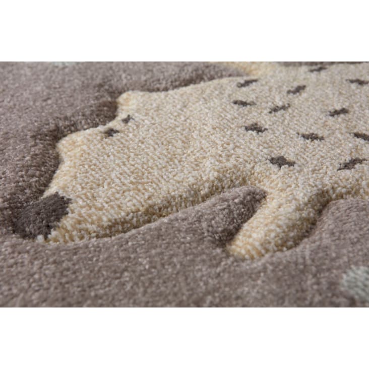 Tapis enfant motif animaux forêt taupe 133x200-Forest cropped-6