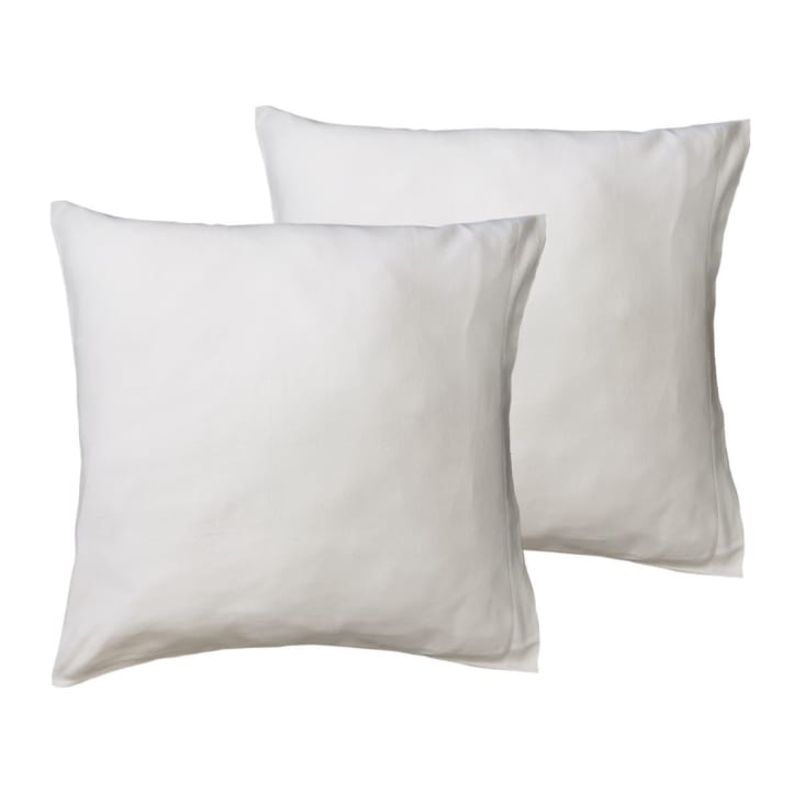 2 protège oreillers en coton 200 g/m²  blanc 65x65 cm-Confort