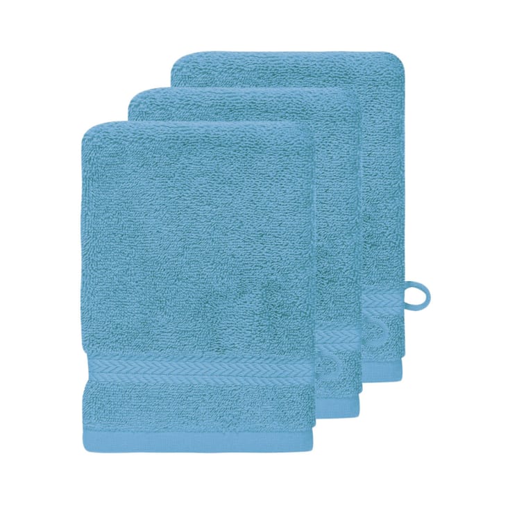 Lot de 3 gants de toilette 550 g/m²  cobalt 16x22 cm-Luxury