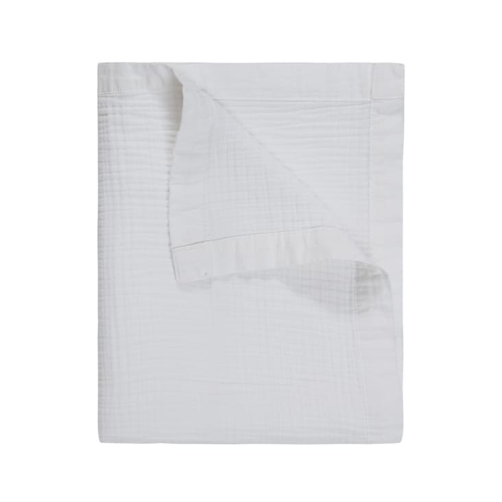 Plaid en gaze de coton  blanc 130x170 cm-Loft