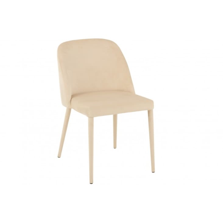 Chaise en métal et textile beige-CHARLOTTE