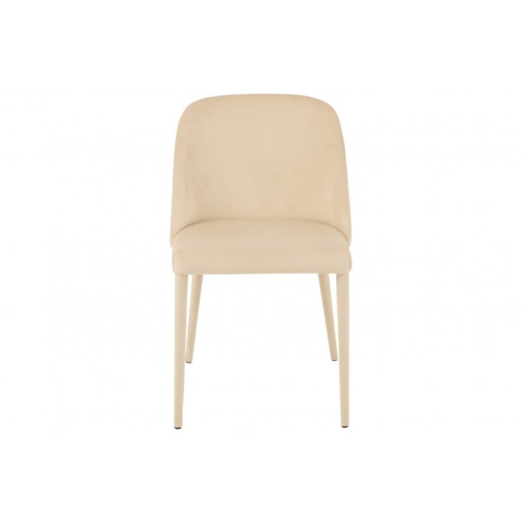 Chaise en métal et textile beige-CHARLOTTE cropped-2