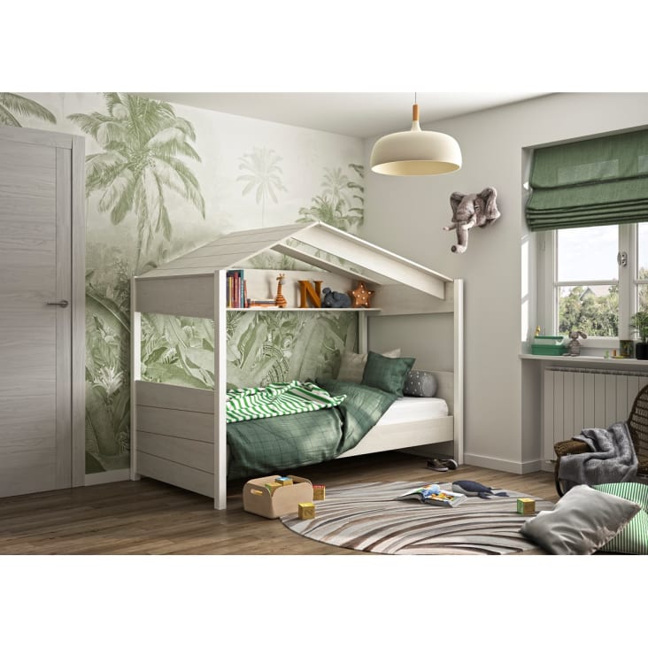 Cama infantil en color madera 90x200cm casa cama niños con cajones,cama  juvenil,madera maciza con somier de láminas : : Hogar y cocina