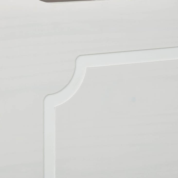 Coffre à jouet en bois massif coloris blanc - Dim : L89 x P49 x