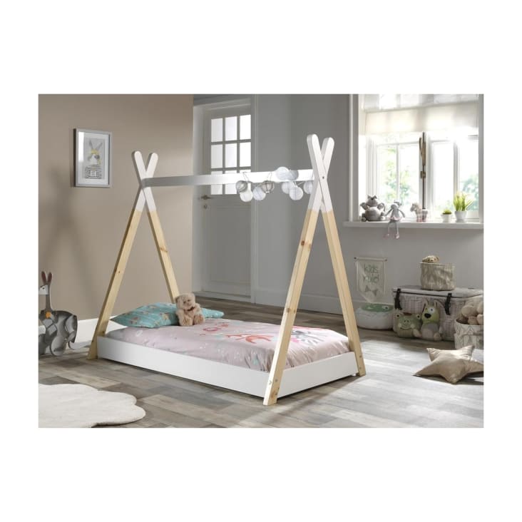 Lit tipi 90x200 sommier inclus blanc-- cropped-2