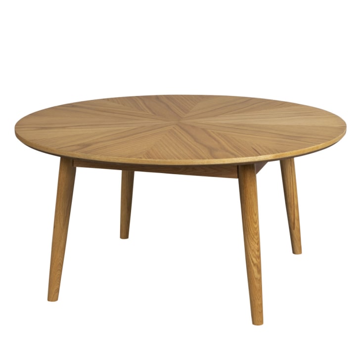 Table basse d'appoint ronde en bois D80cm bois clair-Fabio
