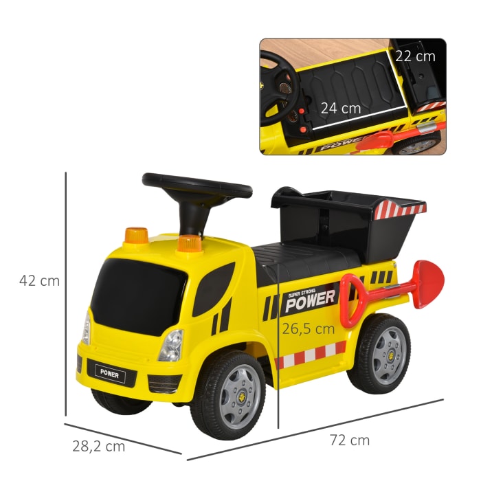Camion électrique avec benne enfant jaune