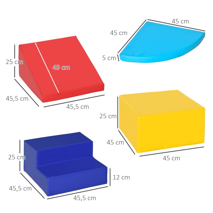 11 blocs de construction en mousse xxl - modules de motricité epe pu  multicolore multicolore Homcom