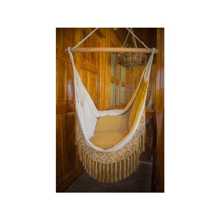 Silla Hamaca deluxe de Colombia beige y ocre algodón y acrílico