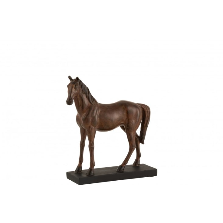 Petit cheval en résine marron H28,5cm-CHEVAL