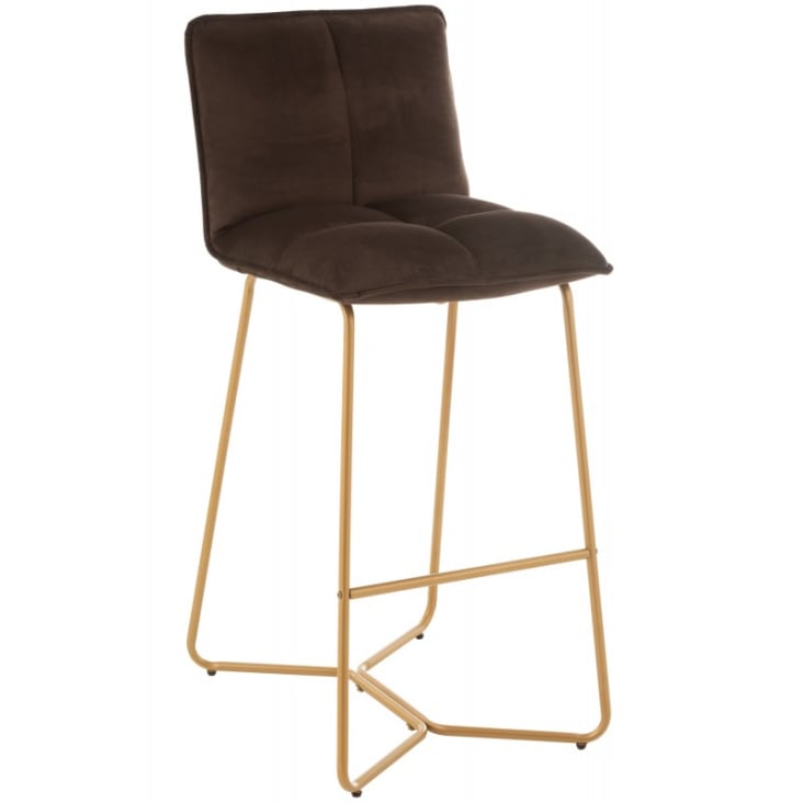 Chaise de bar en pierre métal/textile marron foncé-PIERRE