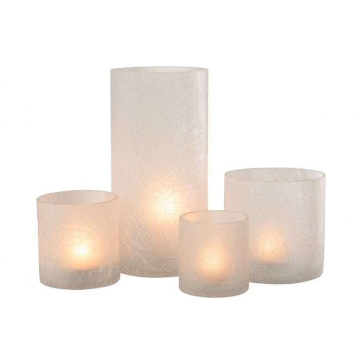 Candeldo - Lot De 3 Photophores Cylindriques En Verre | Bougeoirs Noirs Modernes Pour Intérieur/Extérieur