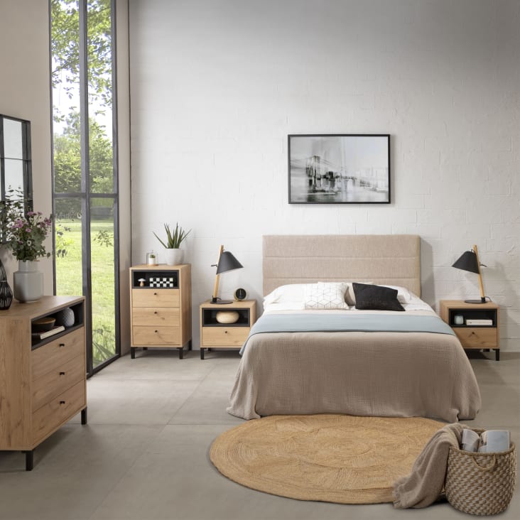 cortesía mucho Difuminar Cabecero tapizado 140x60 cm color beige, para cama 135 cm MICONOS | Maisons  du Monde