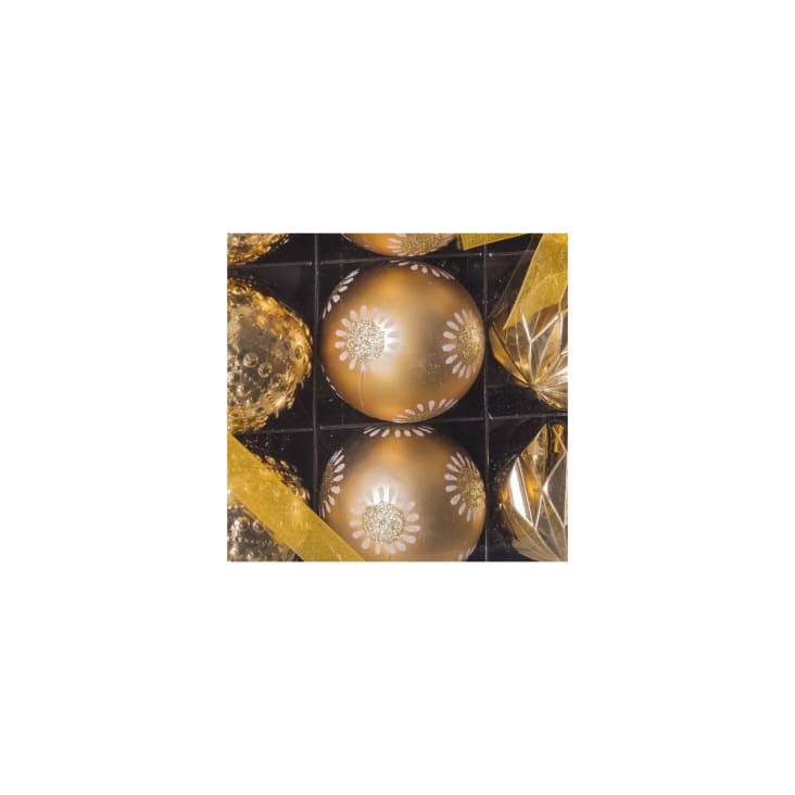 Set de 9 boules de Noël dorées taillées 8cm-OR cropped-2