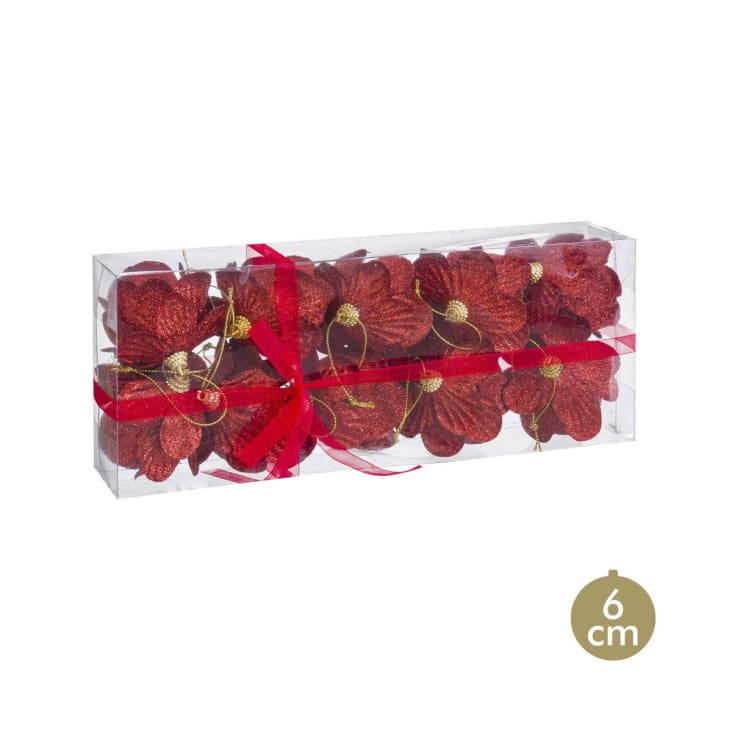 Set de 10 boules de Noël rouges pommes de pin 6cm-POMMES DE PIN cropped-3