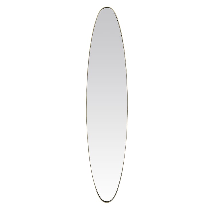 Miroir ovale aux bords fins doré 24x118cm