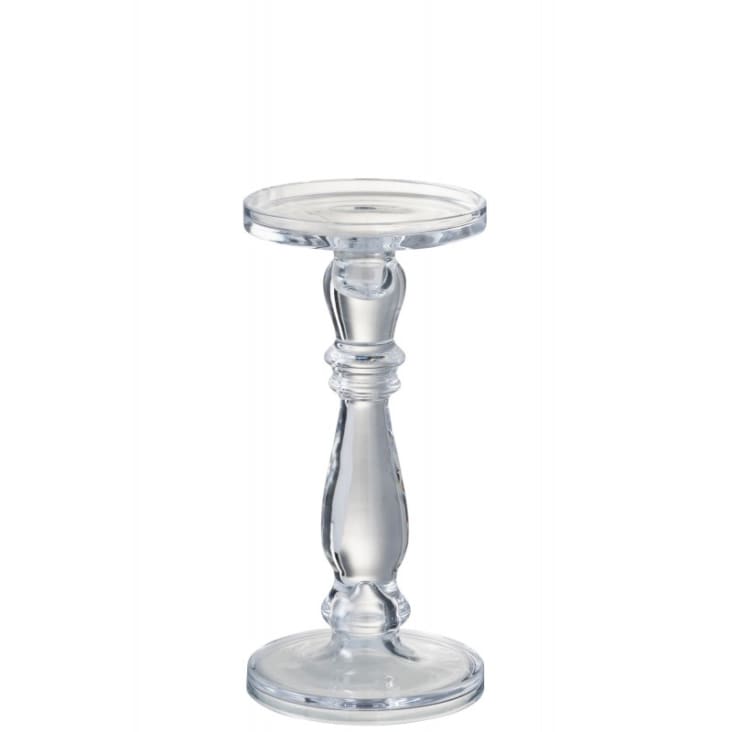 Chandelier/bougeoir Leti En Verre Transparent - Taille Medium, Design Simple Et élégant