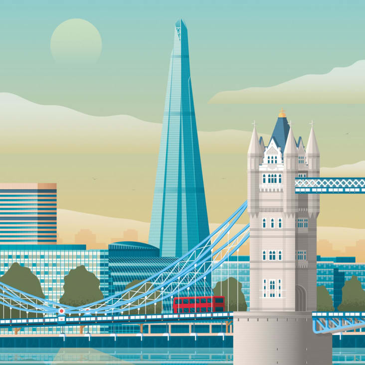 Affiche Londres Tower Bridge  21x29,7 cm cropped-3