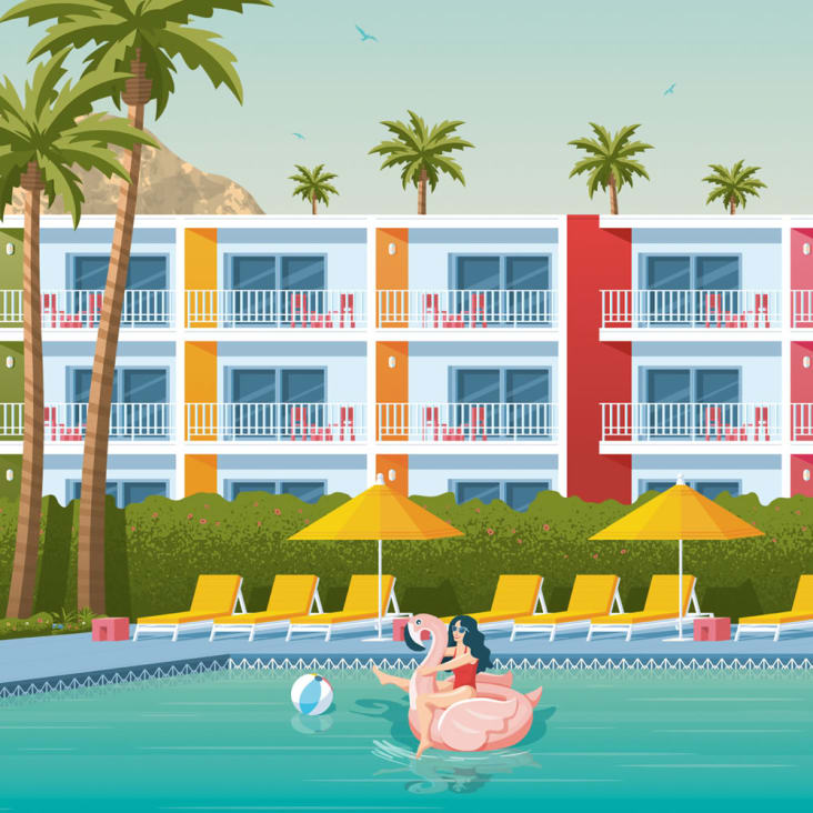 Affiche Palm Springs Saguaro Hotel  50x70 cm cropped-3