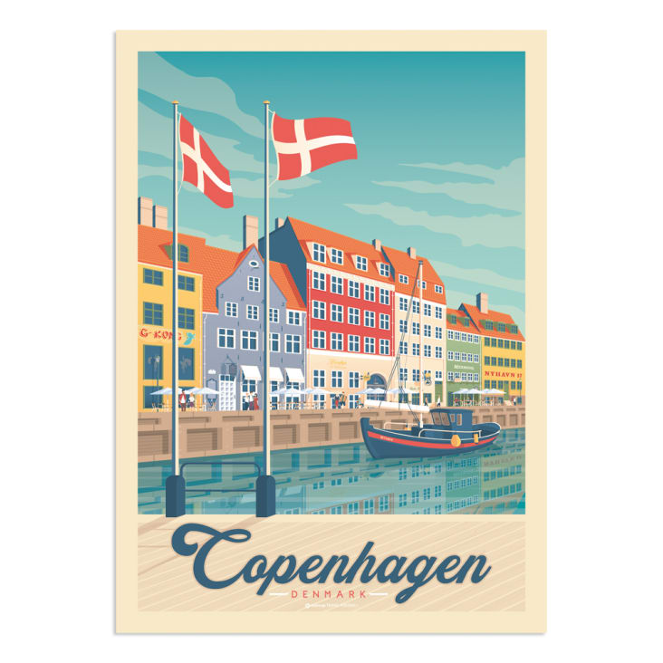 Affiche Copenhague  30x40 cm