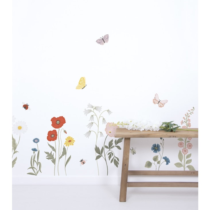 Stickers fleurs sauvages en Vinyle mat Multicolore 64x130 cm