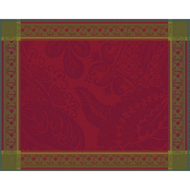 Set antitache déperlant pur coton rouge 54X39-Isaphire rubis