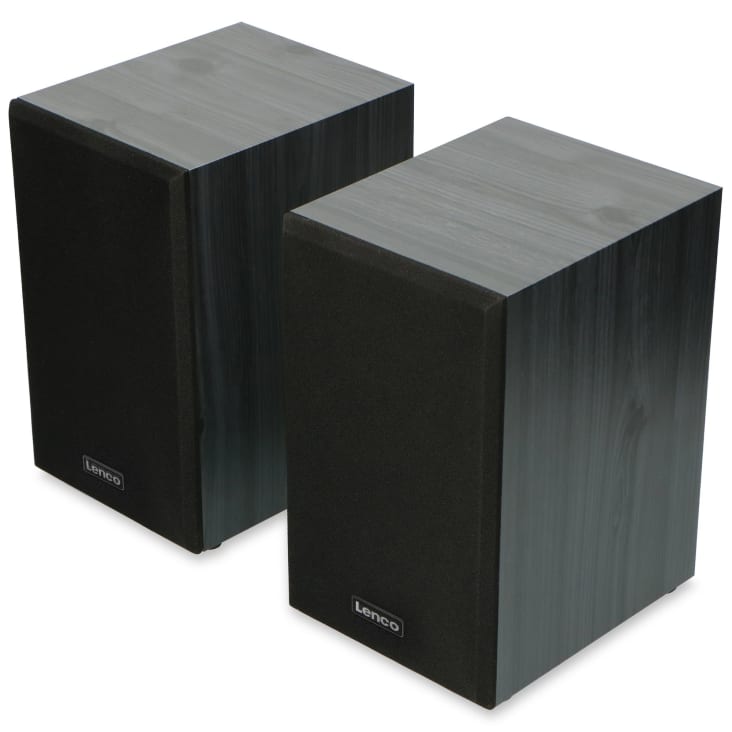 Platine vinyle avec deux haut-parleurs externes noir cropped-4