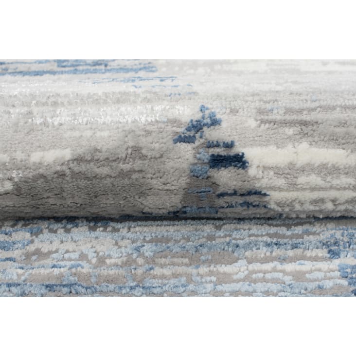 Tappeto salotto grigio azzurro geometrico astratto 80x150 ASTHANE