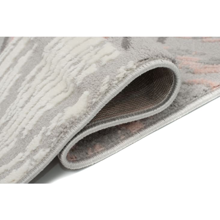 Tappeto salotto grigio salmone antracite astratto righe 120x170 ASTHANE