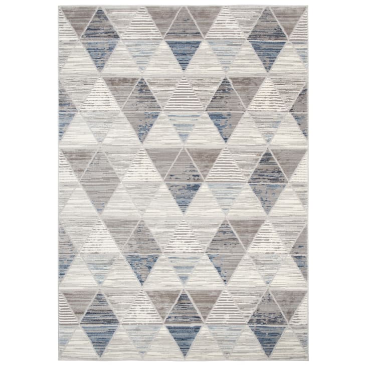 Tappeto salotto grigio blu geometrico triangoli 200x300 ASTHANE