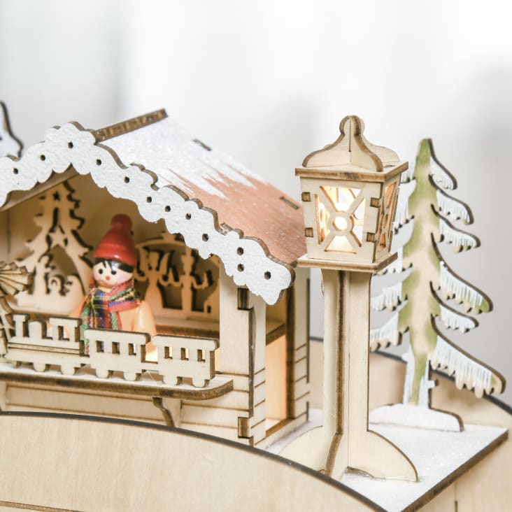 Village lumineux de Noel - Calendrier de l'Avent en bois - Dans le Salon