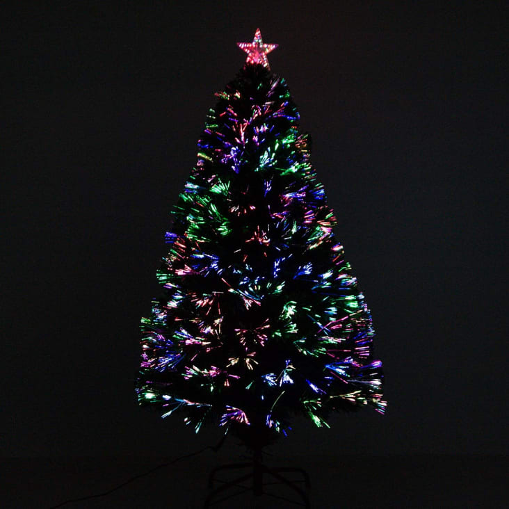 Sapin de Noël artificiel lumineux fibre optique LED 90 cm
