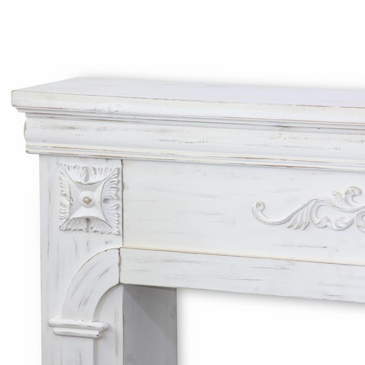 Marco de chimenea - Romance - decoración de madera blanca