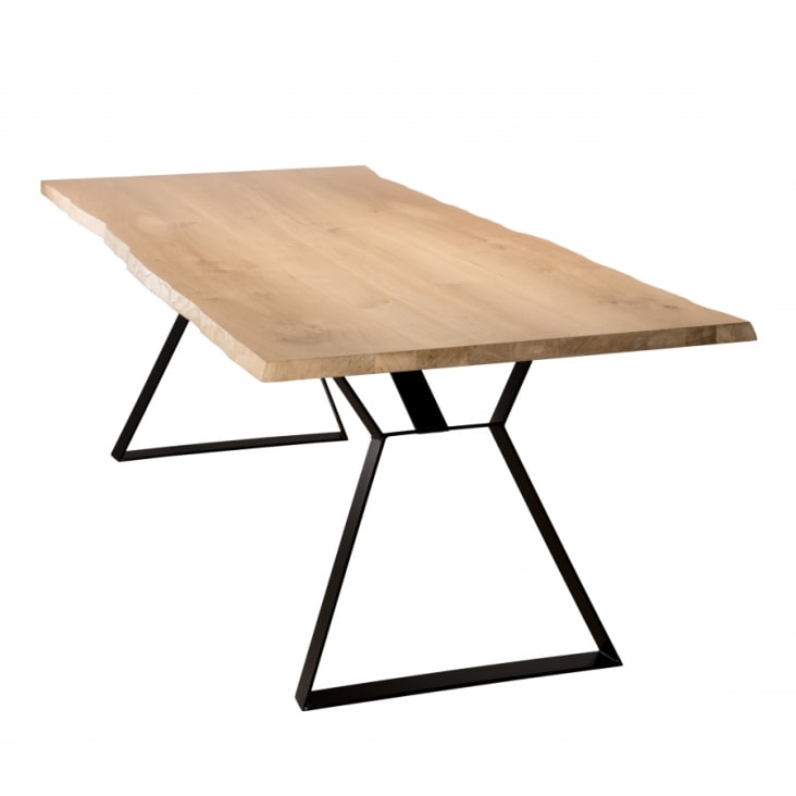 Table à manger bois chêne pieds métal noir L230 Madison