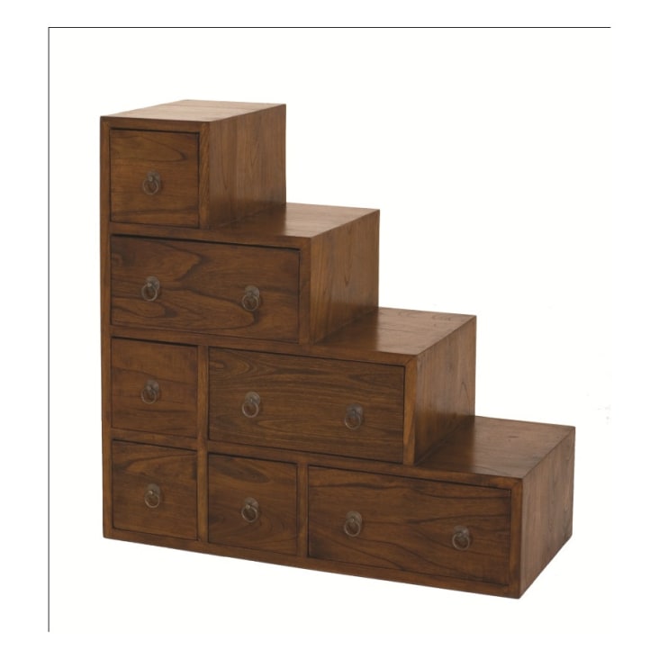 Mueble en escalera de madera de mindi marrón de 76x76 cm Eden