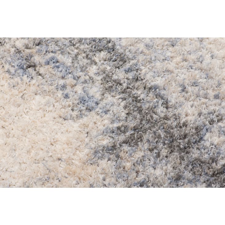 Alfombra de salón beige gris rayas shaggy 200 x 300 cm VERSAY