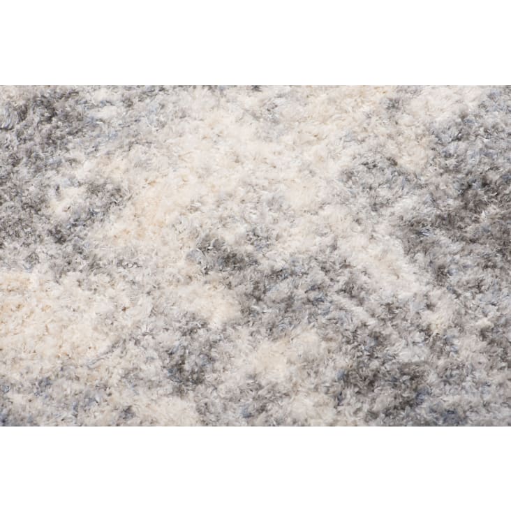 Alfombra de salón gris beige rayas shaggy 200 x 300 cm VERSAY