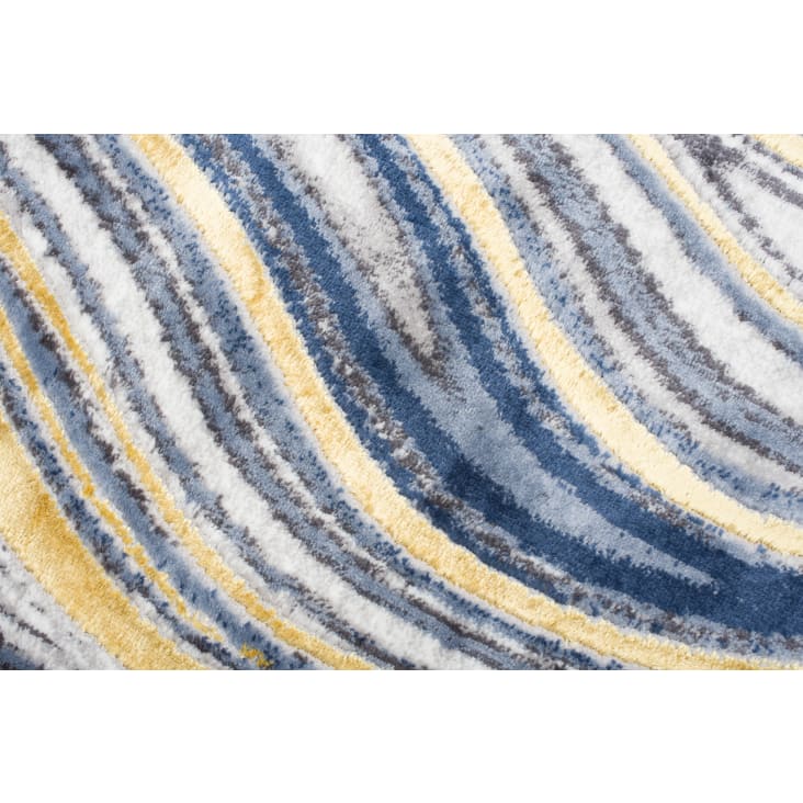 Tappeto salotto crema oro azzurro effetto marmo 80x150 SHINE