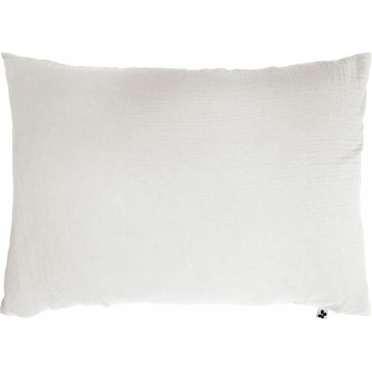 Taie d'oreiller gaze de coton blanc 50x70 cm-Blanc