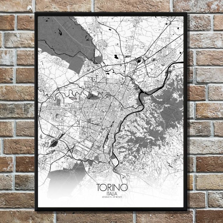 Poster Torino Mappa arrotondata 40x50