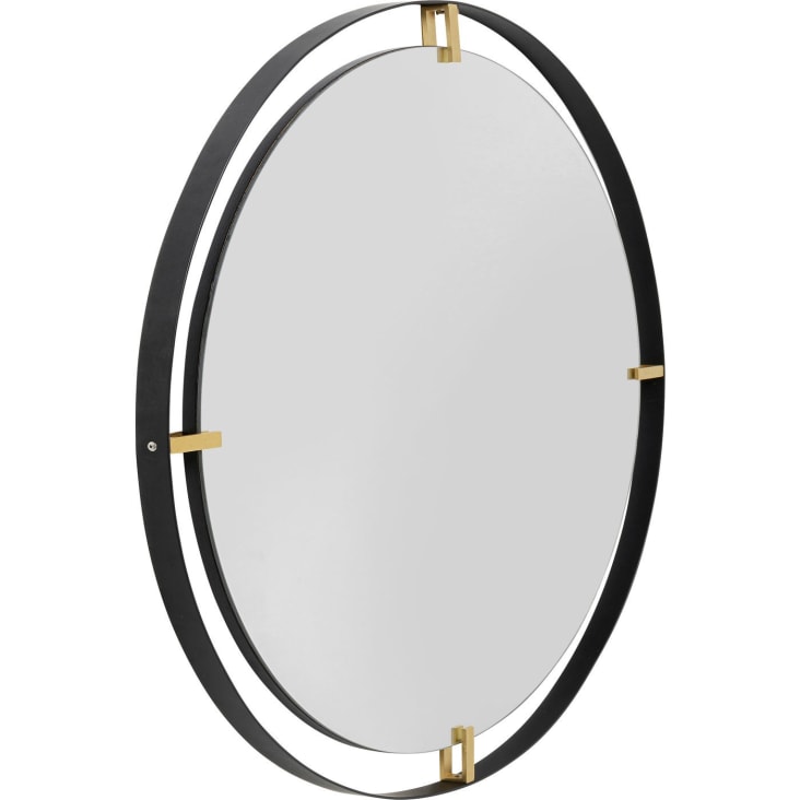 Miroir rond double cadre en acier noir et doré D90-Betsy cropped-5