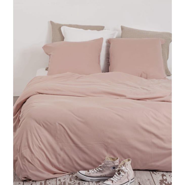 Funda nórdica de punto 100% algodón rosa para cama de 150/160 cm PINK