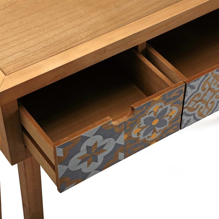Comodino Bali Con 2 Cassetti, Realizzato In Pino Massiccio, Guide In Metallo 40 X 40 X 52 Cm