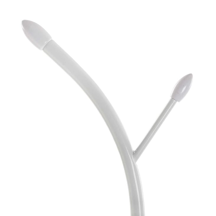 Portemanteau sur pied avec porte parapluies en metal blanc