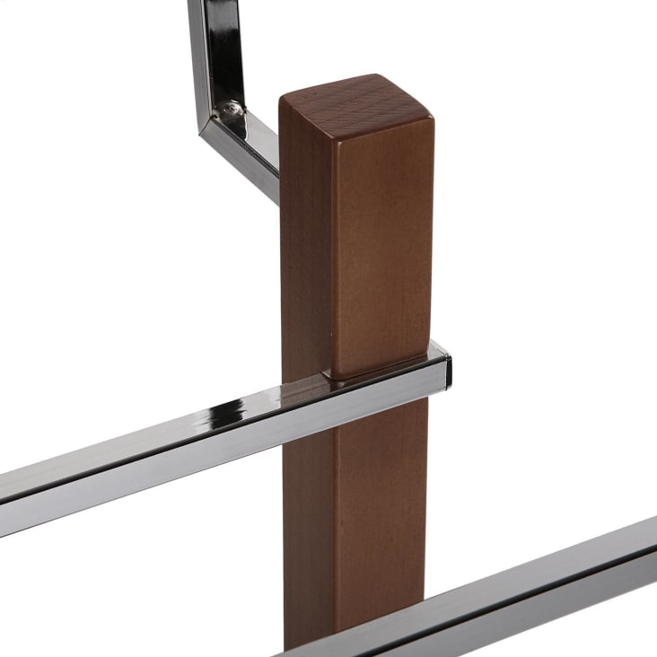 Galán de noche moderno en aglomerado efecto madera y metal marrón
