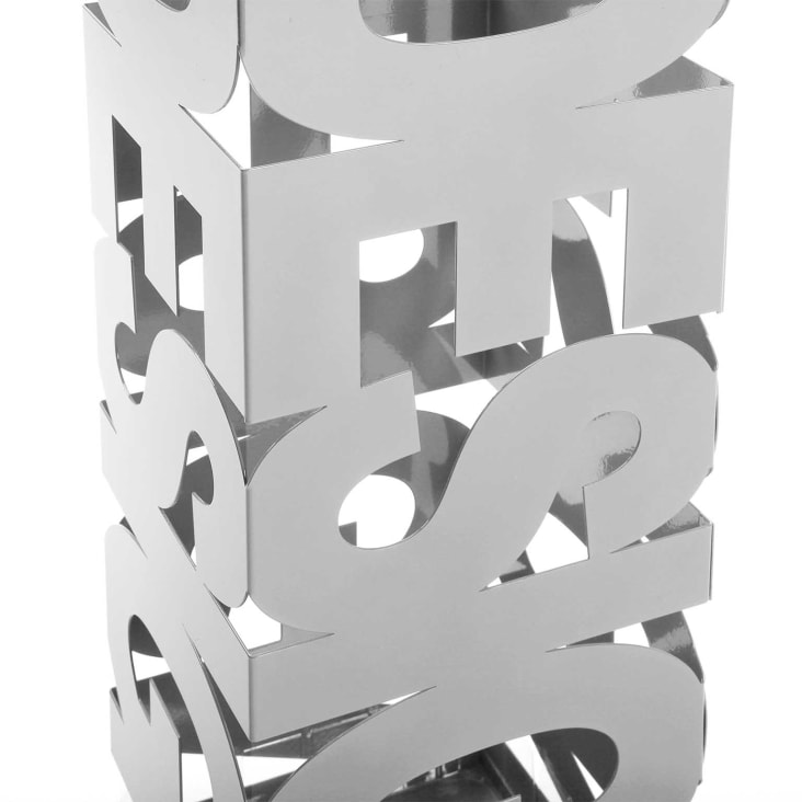Paragüero metálico Napoli blanco con percha de plástico color antracita Ø36  x 50 cm. — MadeDesign