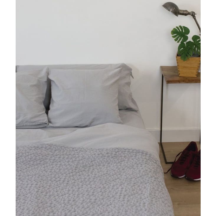 Funda nórdica de punto 100% algodón gris para cama 105 cm GREY Maisons du Monde