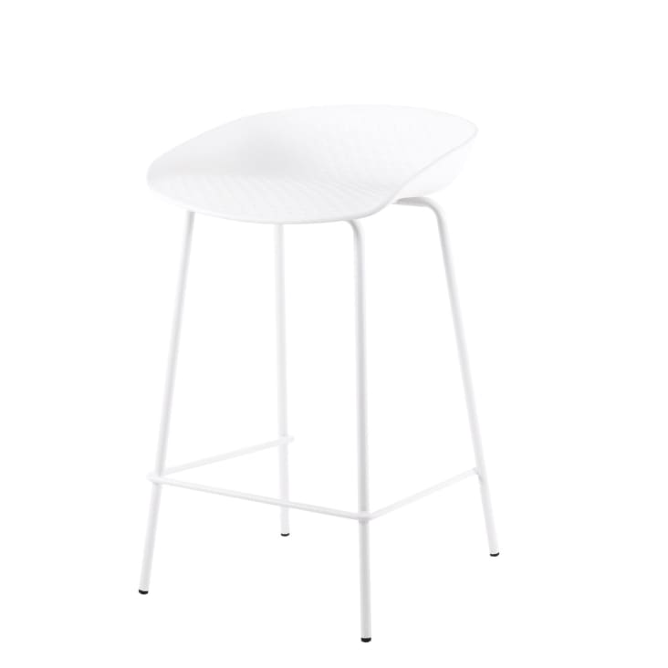 Tabouret Vintage Carrara & Matta Modèle S501 - Structure Métal Et Plastique Blanche, Style Rétro Années 70