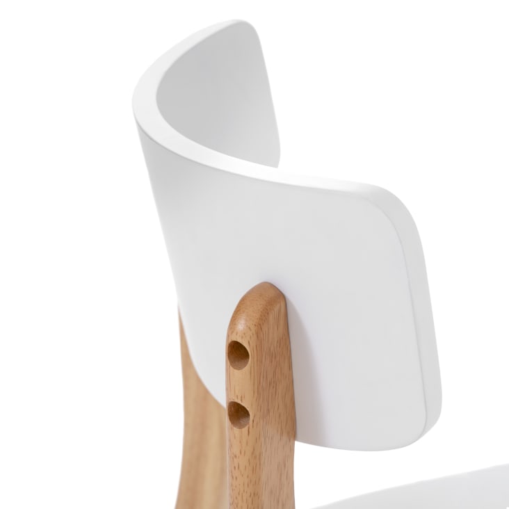 Silla Nórdica blanca con reposabrazos, patas de madera - 2 unidades,  formato ahorro