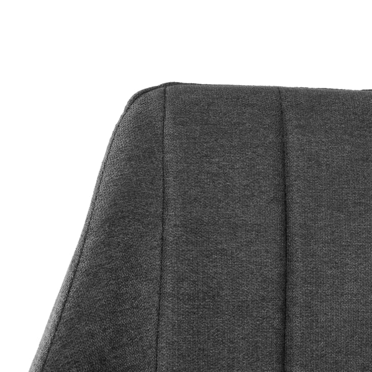 Silla con reposabrazos, patas negras y asiento en gris oscuro NOLA